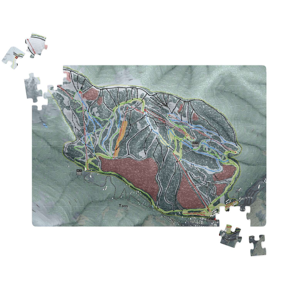 Taos New Mexico Ski Trail Map Puzzle - Powderaddicts