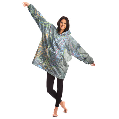 Mount Snow, Vermont Ski Trail Map - Snug Hoodie - Powderaddicts