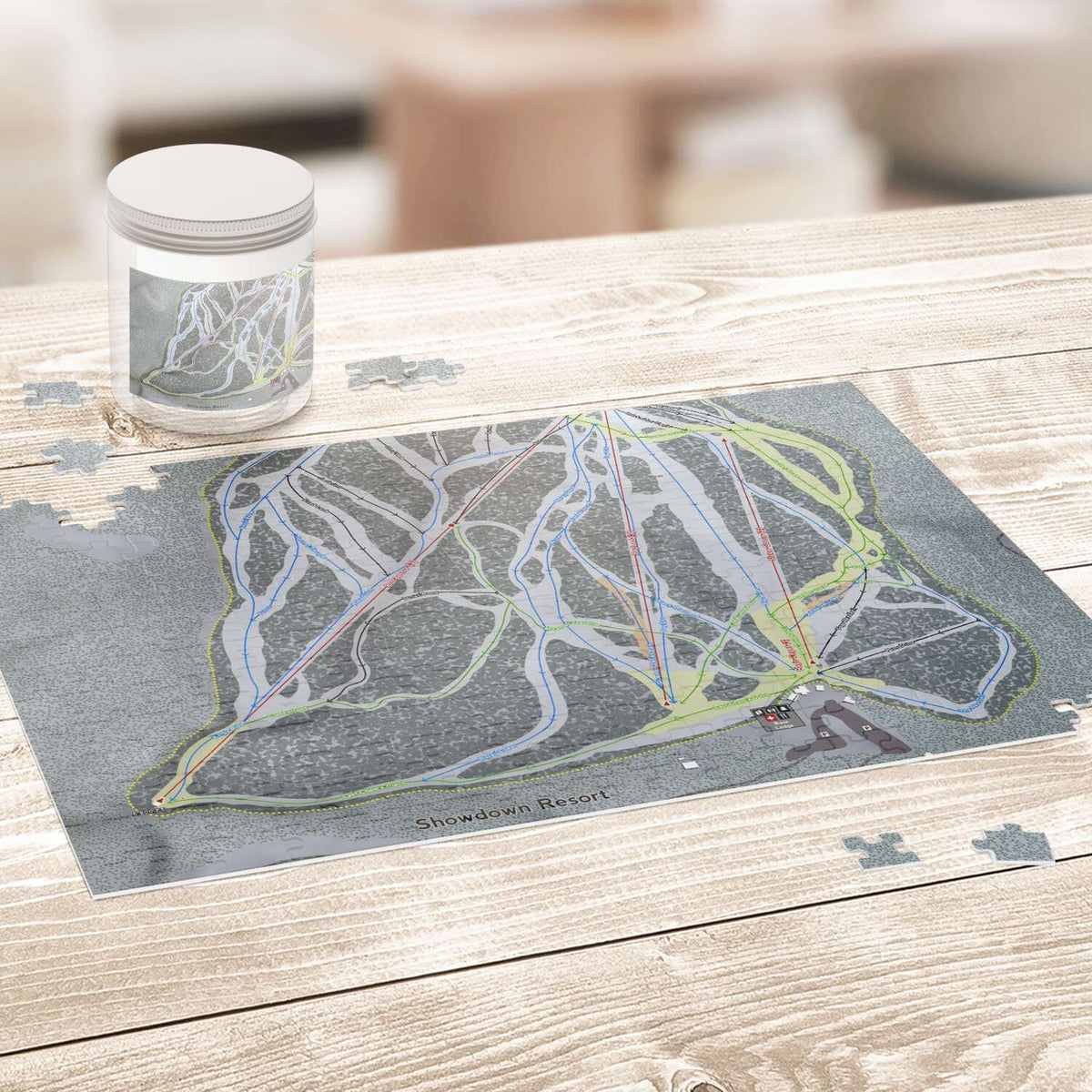 Showdown, Montana Ski Trail Map Puzzle - Powderaddicts