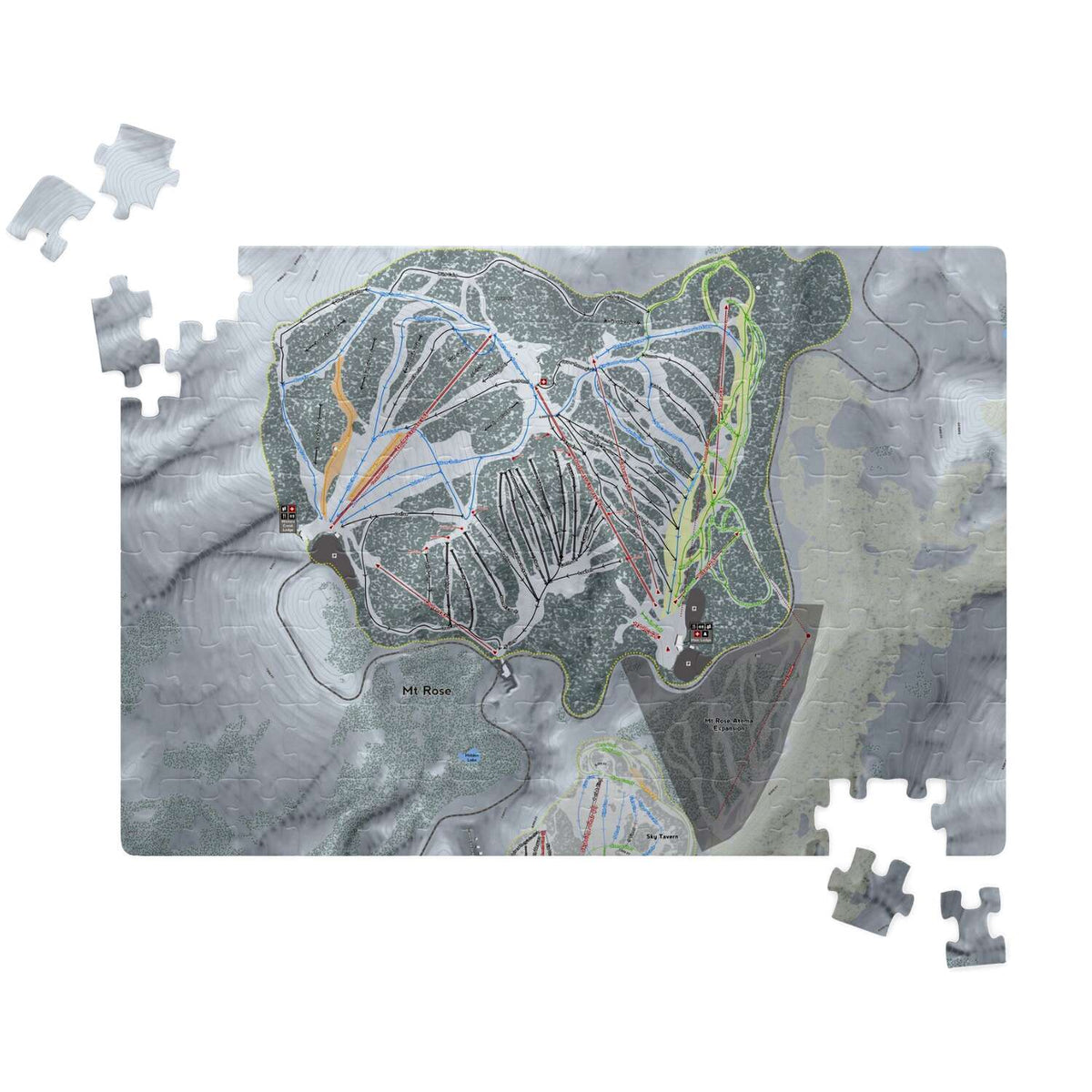 Mt Rose Nevada Ski Trail Map Puzzle - Powderaddicts