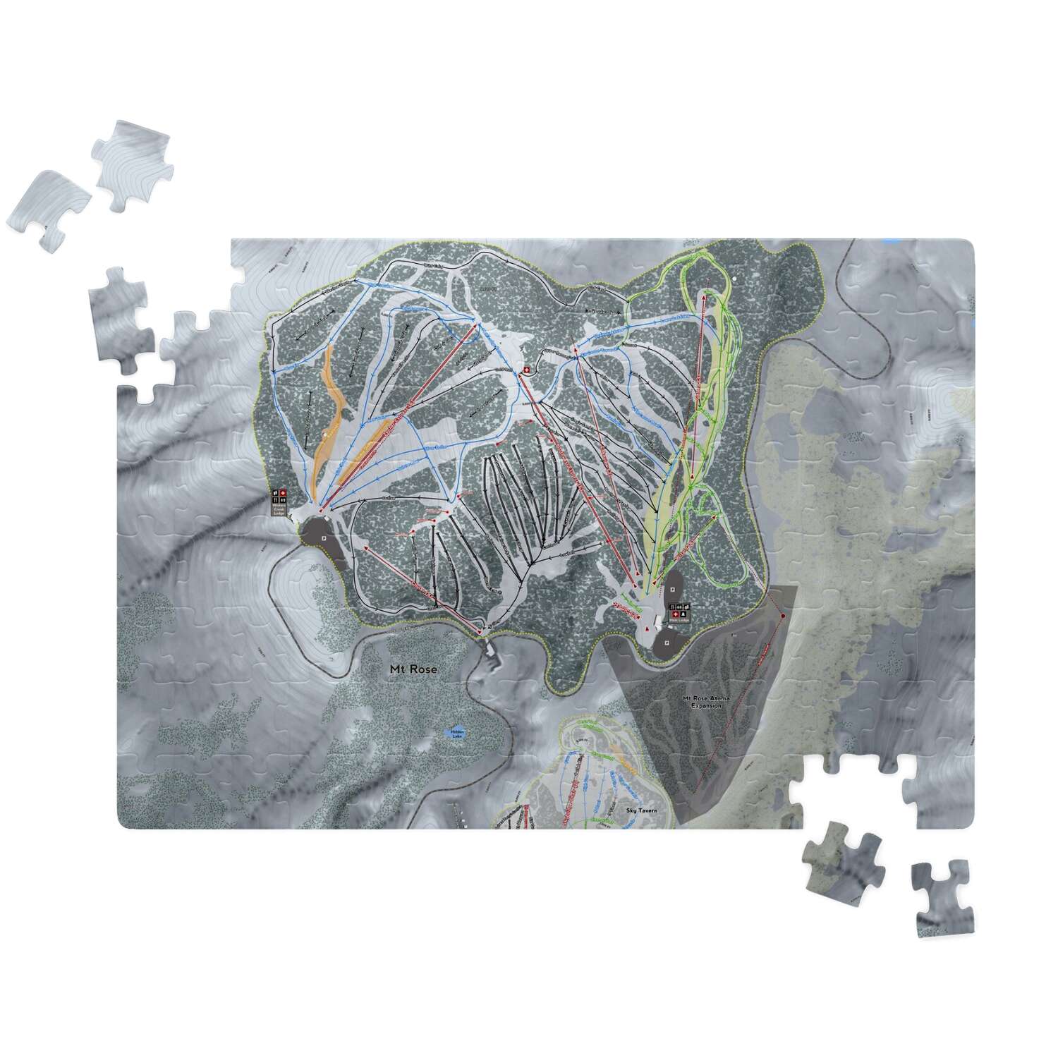Mt Rose Nevada Ski Trail Map Puzzle - Powderaddicts