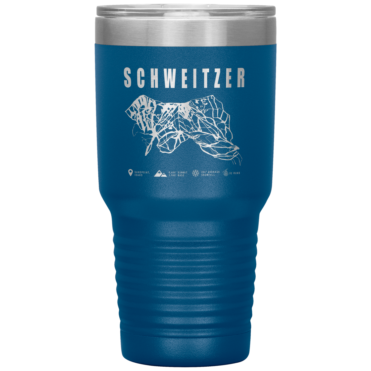 Schweitzer Idaho Ski Trail Map 30oz Tumbler - Powderaddicts