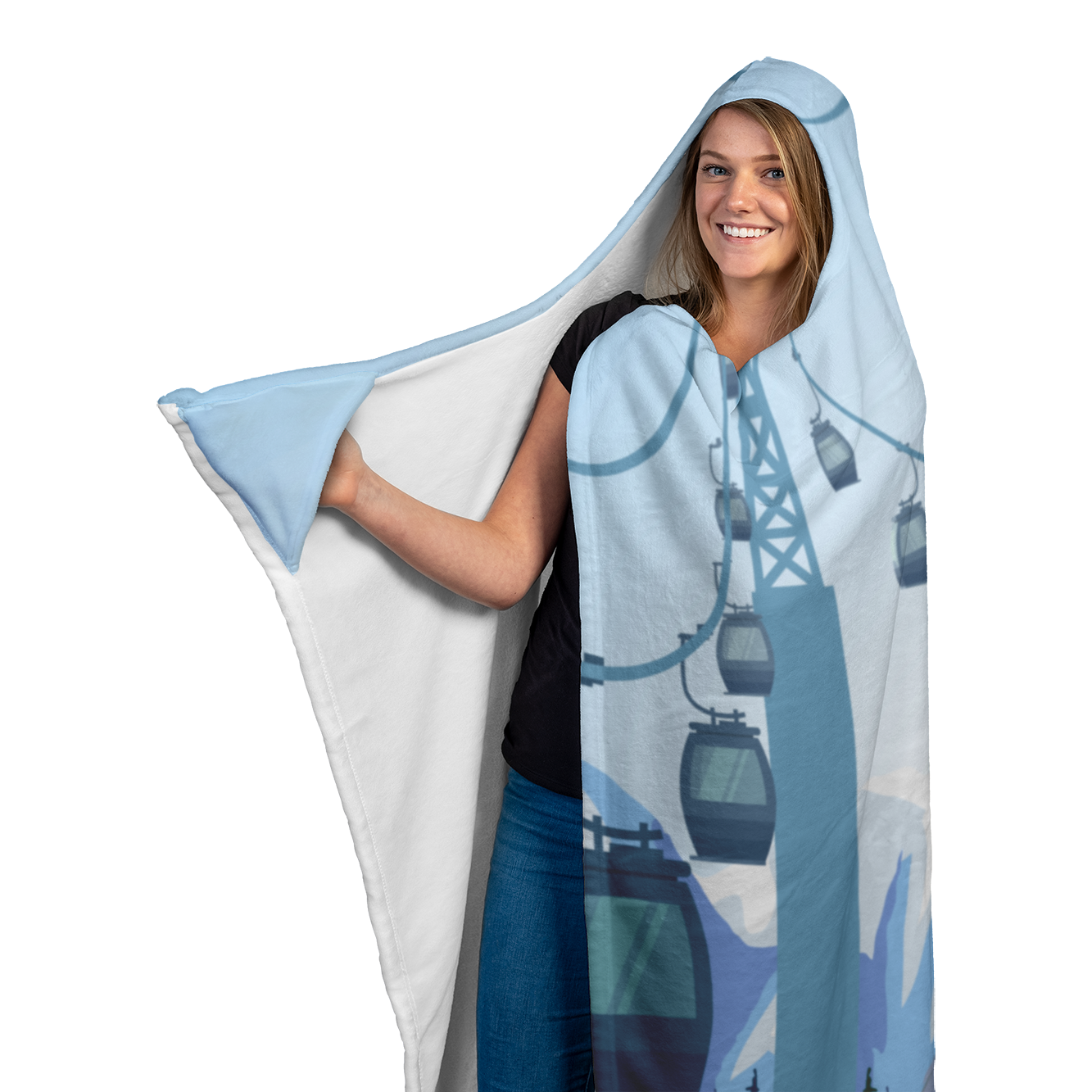 Cable Car Hooded Blanket - Powderaddicts