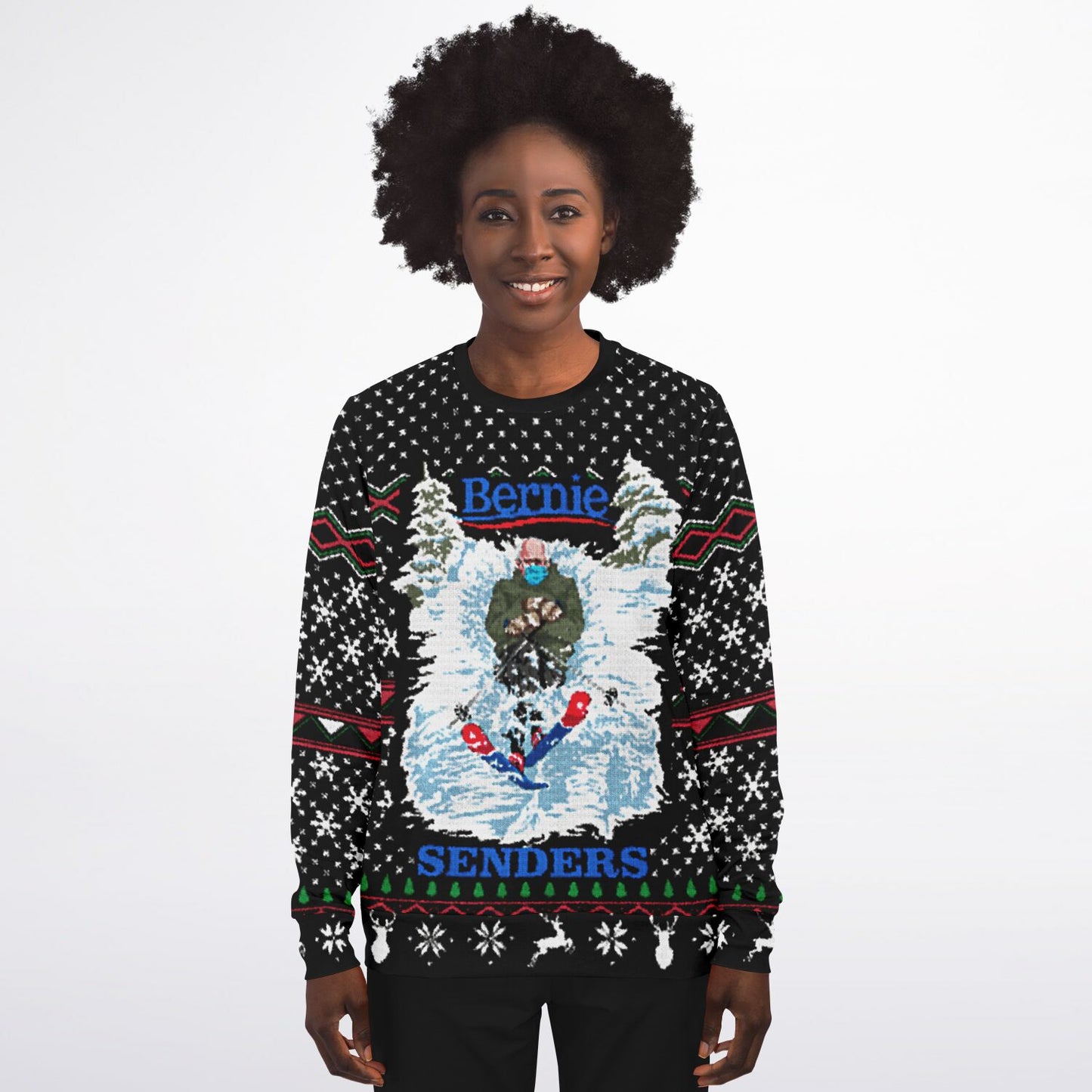 Bernie Senders Ugly Christmas Sweater - Stitch Print