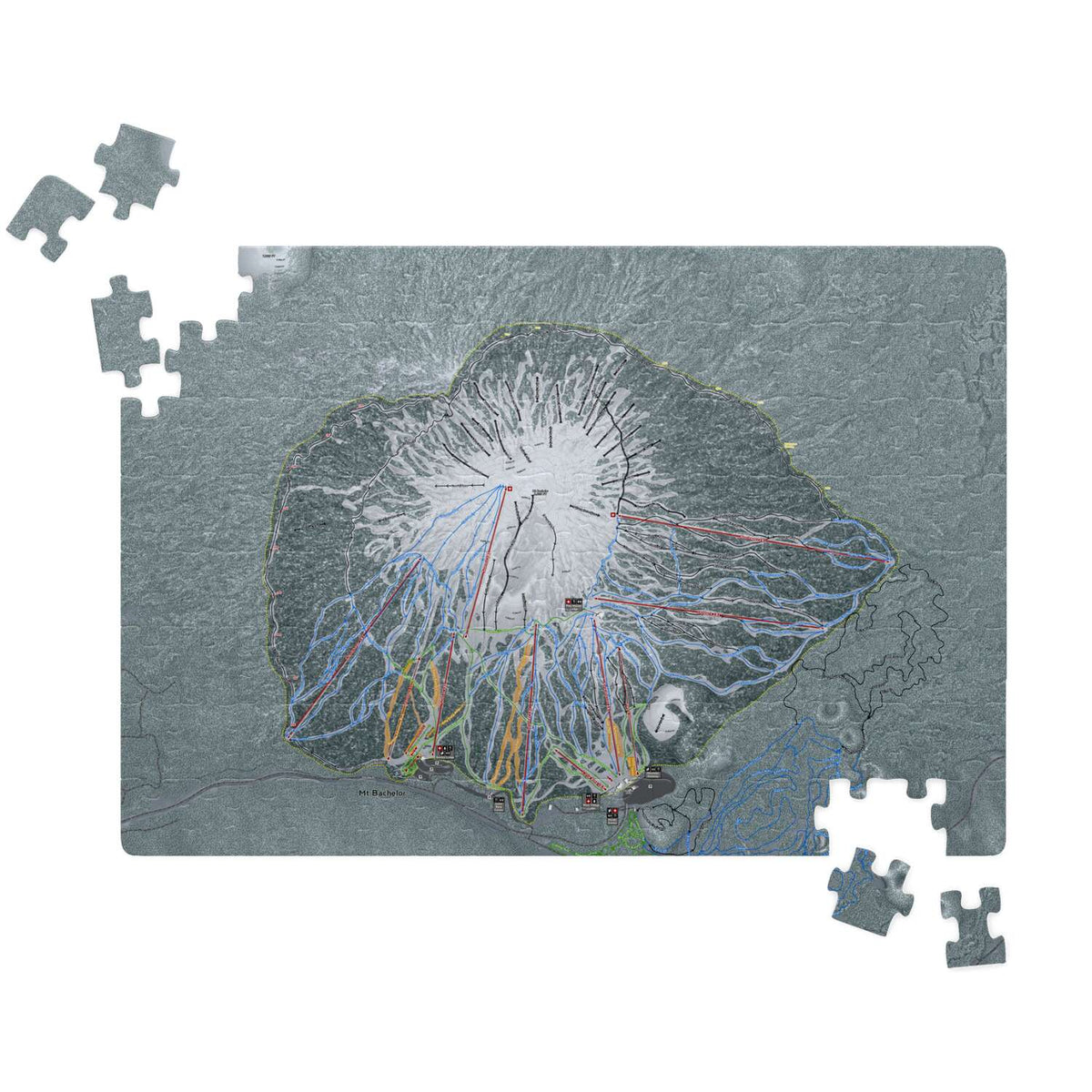 Mt Bachelor Oregon Ski Trail Map Puzzle - Powderaddicts
