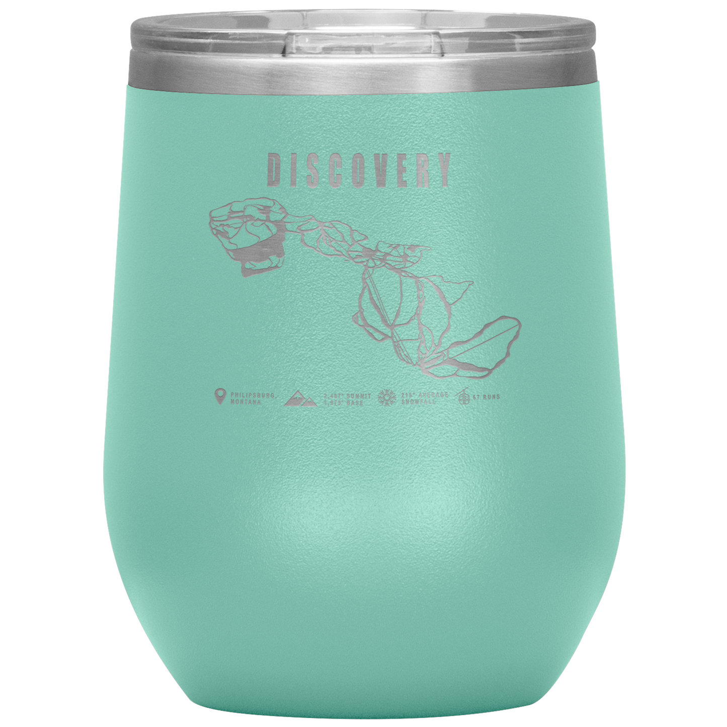 Discovery Montana Ski Trail Map Wine 12oz Tumbler - Powderaddicts