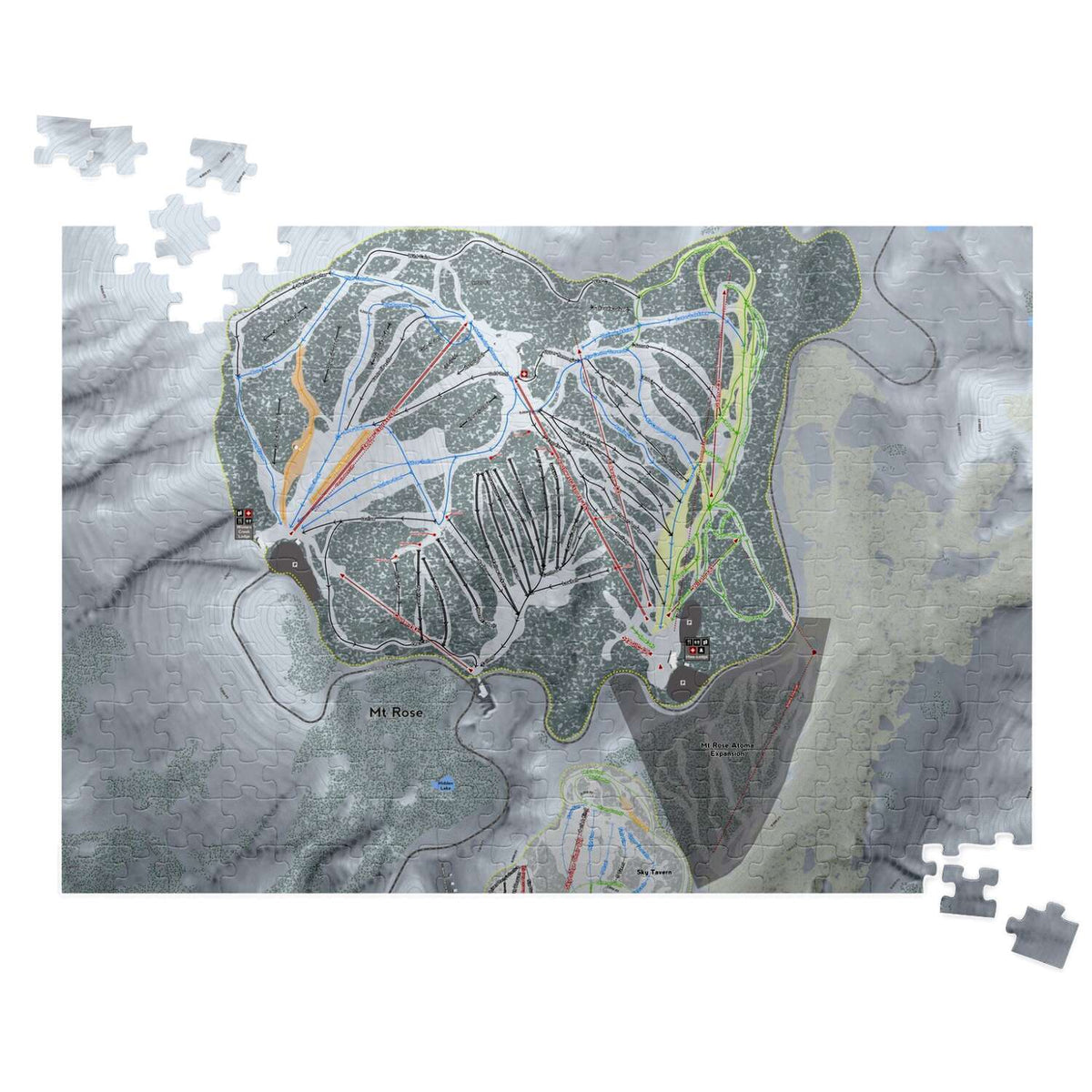 Mt Rose Nevada Ski Trail Map Puzzle - Powderaddicts