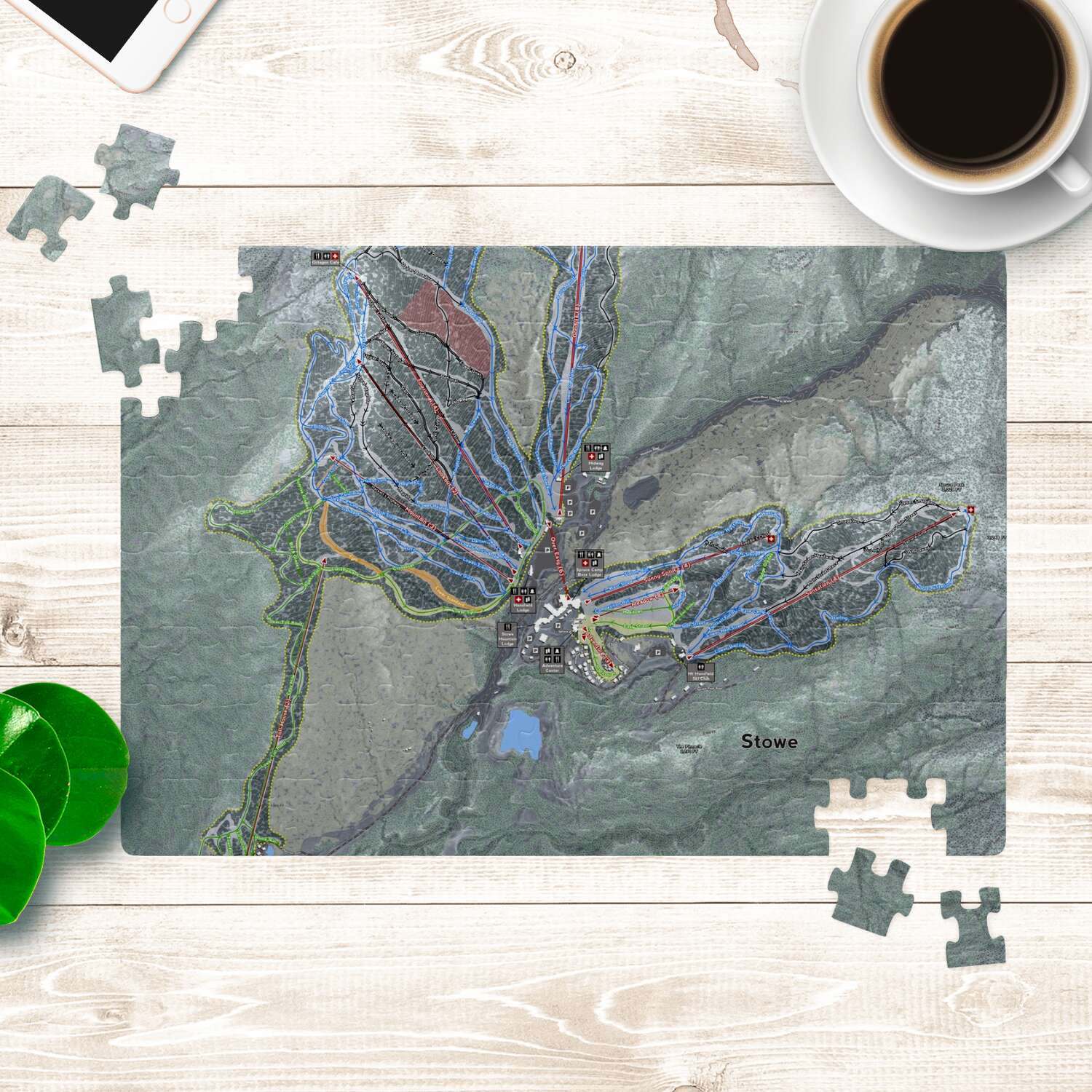 Stowe Vermont Ski Trail Map Puzzle - Powderaddicts