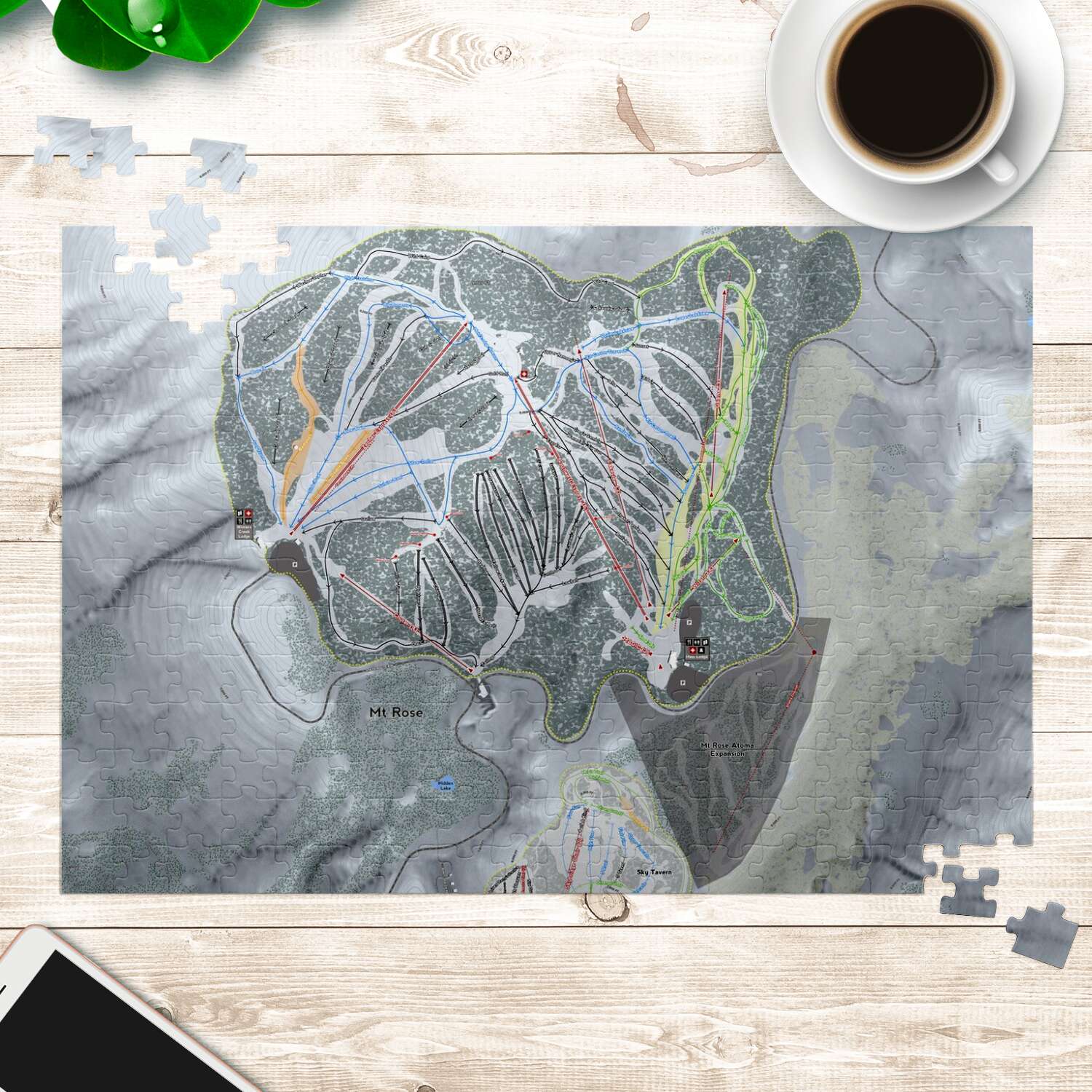 Mt Rose Nevada Ski Trail Map Puzzle - Powderaddicts