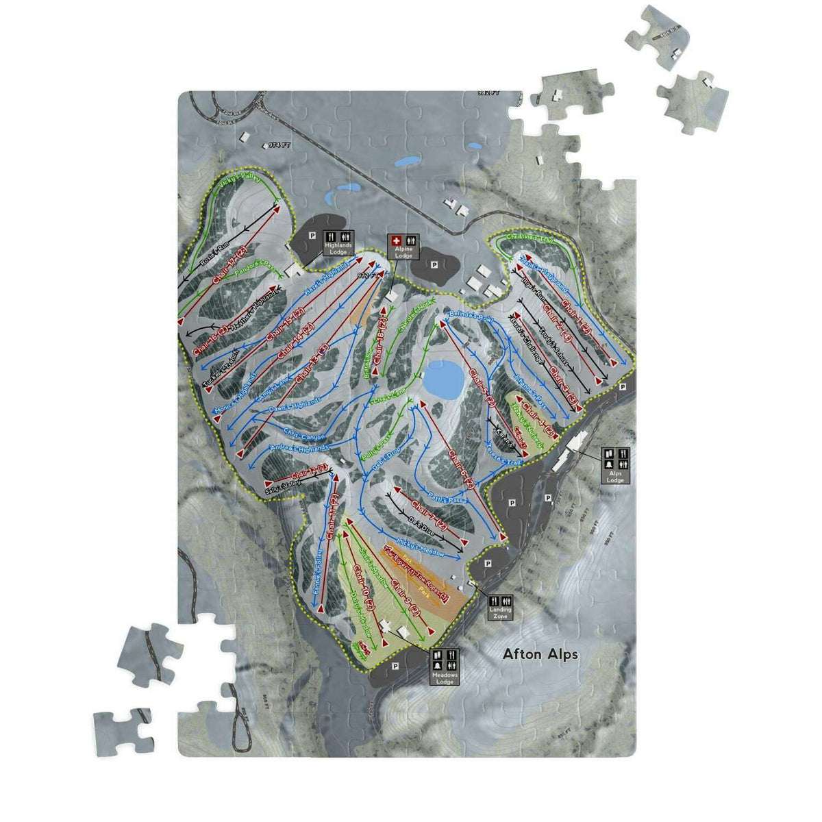 Afton Alps, Minnesota Ski Trail Map Puzzle - Powderaddicts