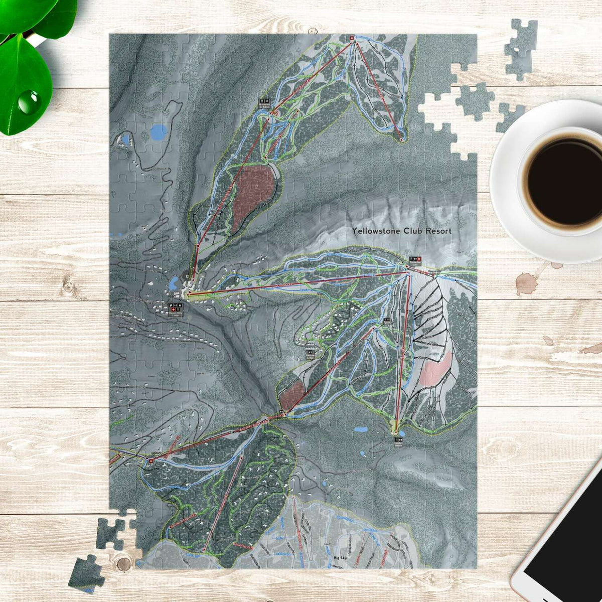 Yellow stone Club Montana Ski Trail Map Puzzle - Powderaddicts
