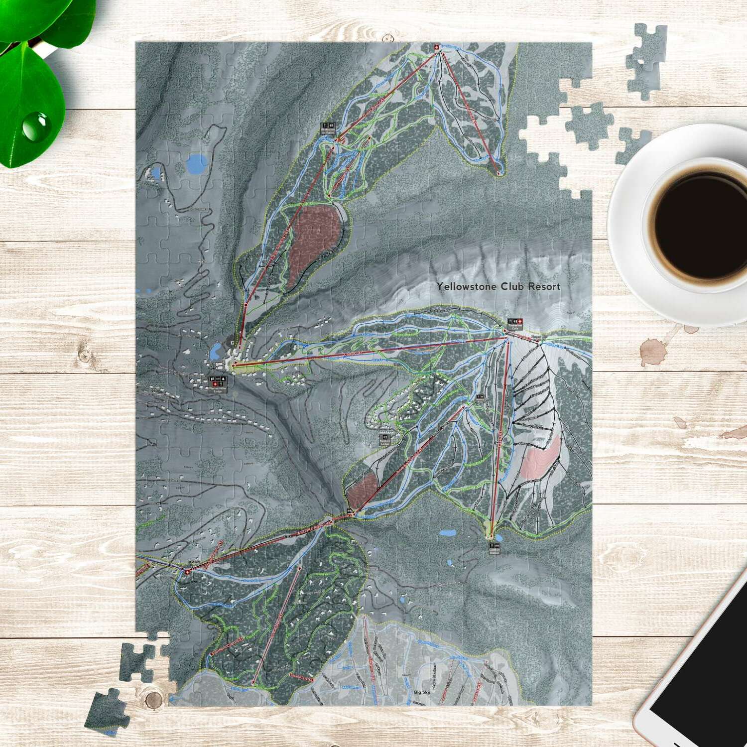 Yellow stone Club Montana Ski Trail Map Puzzle - Powderaddicts
