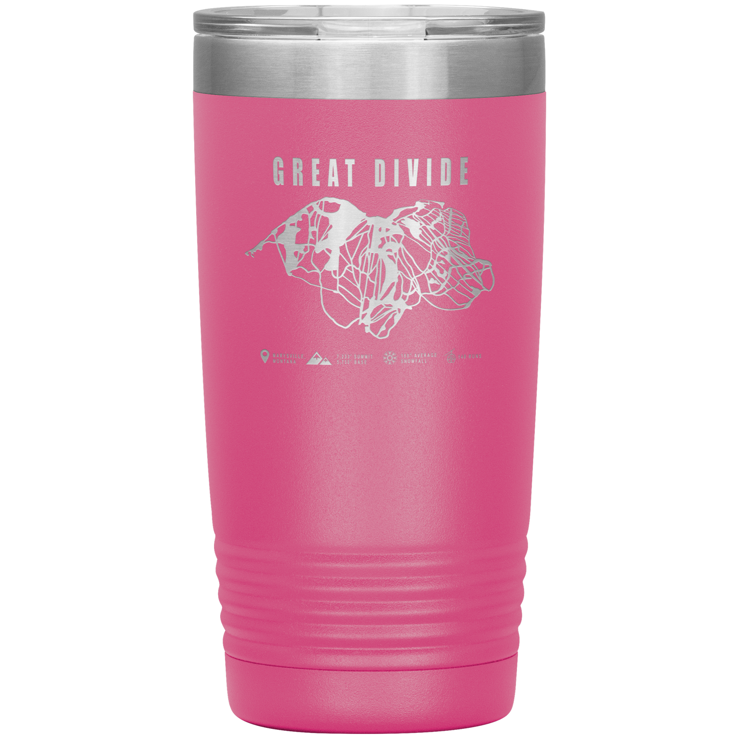 Great Divide Montana Ski Trail Map 20oz Tumbler - Powderaddicts