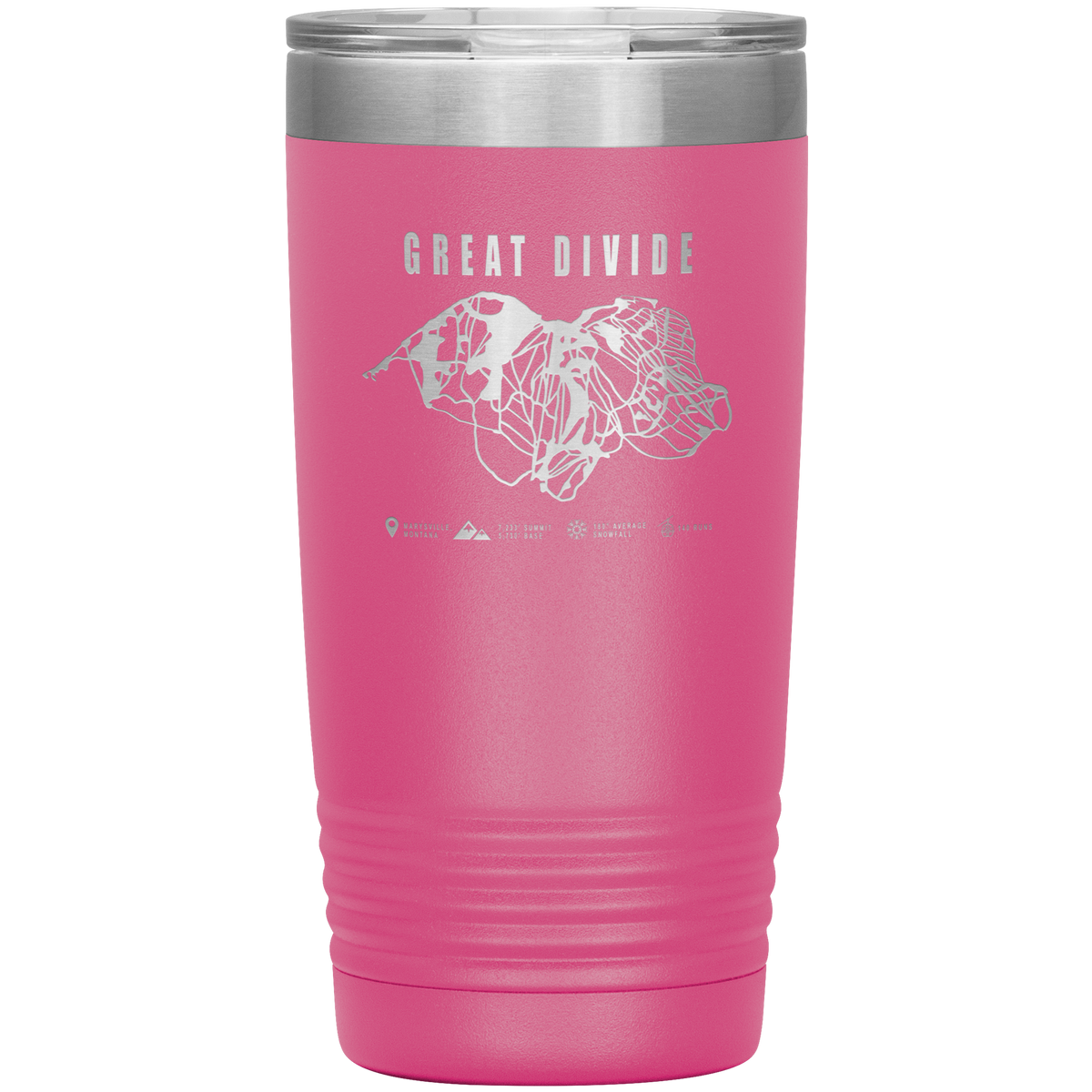 Great Divide Montana Ski Trail Map 20oz Tumbler - Powderaddicts