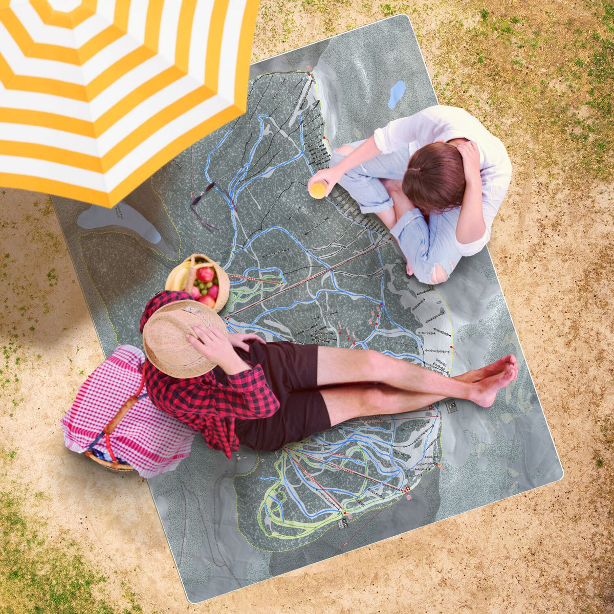 Wolf Creek, Colorado Ski Resort Map Printed Beach Towel - Powderaddicts