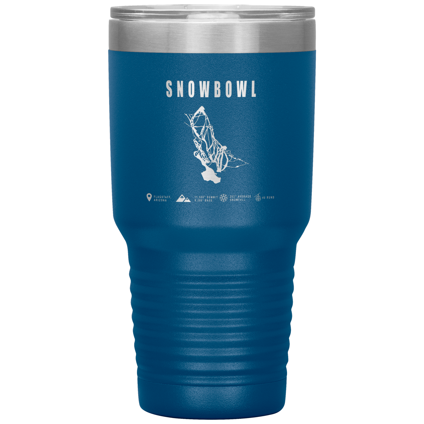 Snowbowl, Arizona Ski Trail Map 30oz Tumbler - Powderaddicts
