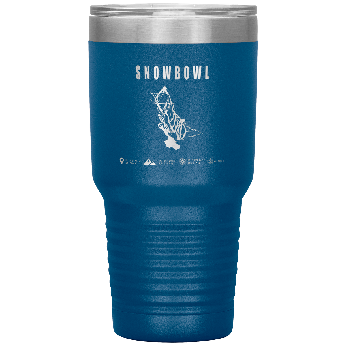 Snowbowl, Arizona Ski Trail Map 30oz Tumbler - Powderaddicts