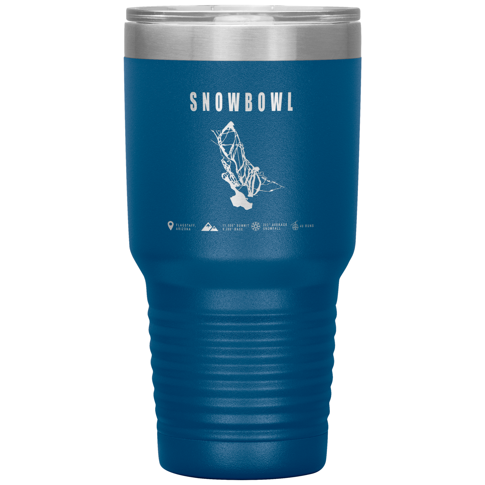 Snowbowl, Arizona Ski Trail Map 30oz Tumbler - Powderaddicts