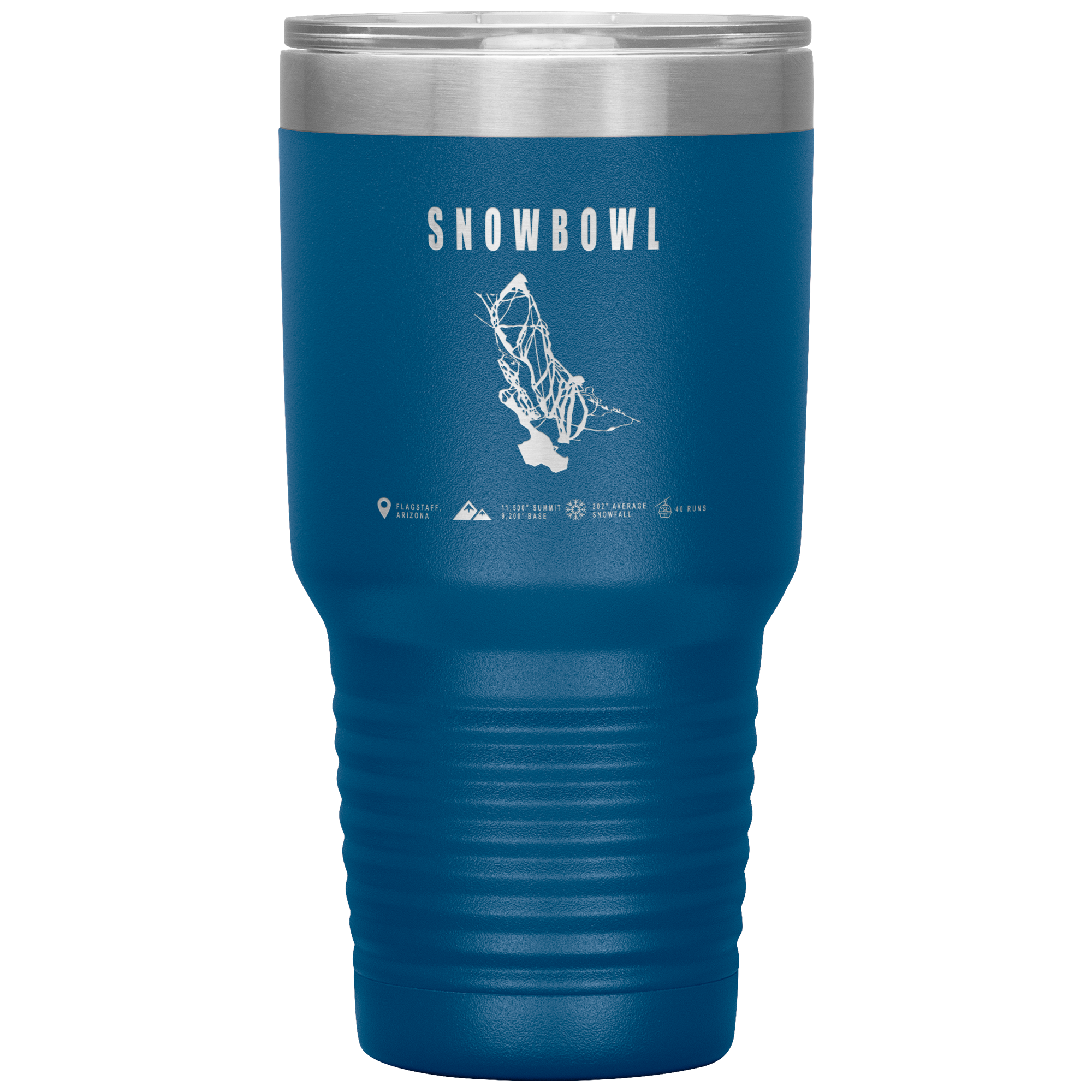 Snowbowl, Arizona Ski Trail Map 30oz Tumbler - Powderaddicts