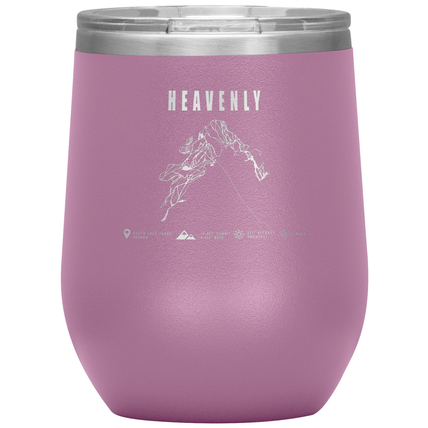 Heavenly, Nevada Ski Trail Map Wine 12oz Tumbler - Powderaddicts