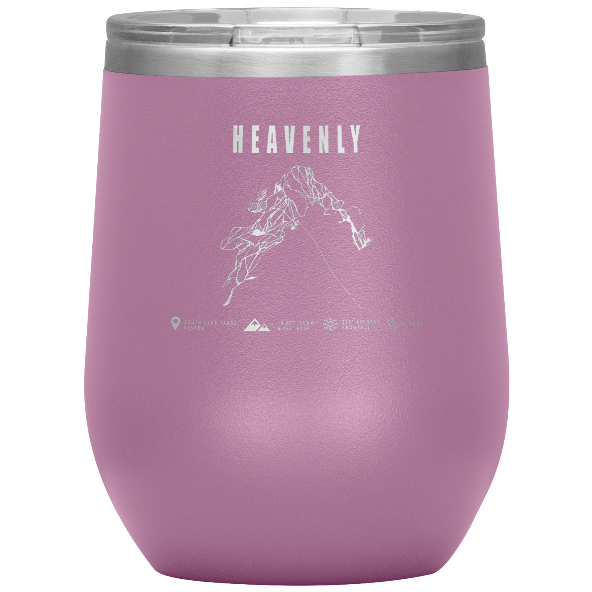 Heavenly, Nevada Ski Trail Map Wine 12oz Tumbler - Powderaddicts