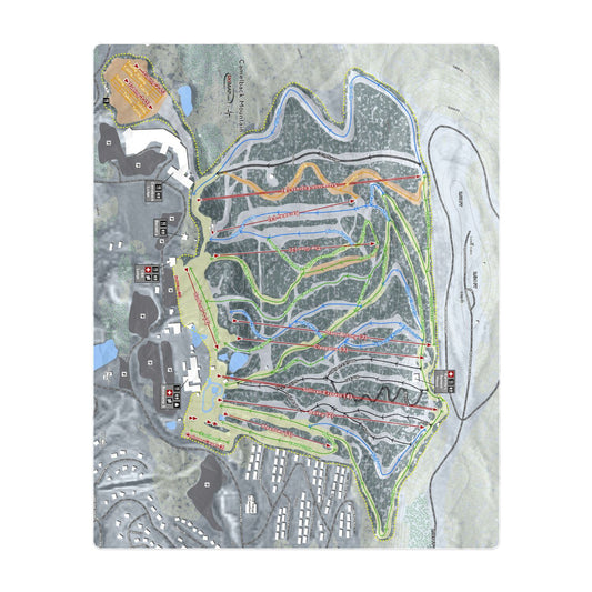 Camelback Mountain, Pennsylvania Ski Resort Map Printed Beach Towel - Powderaddicts