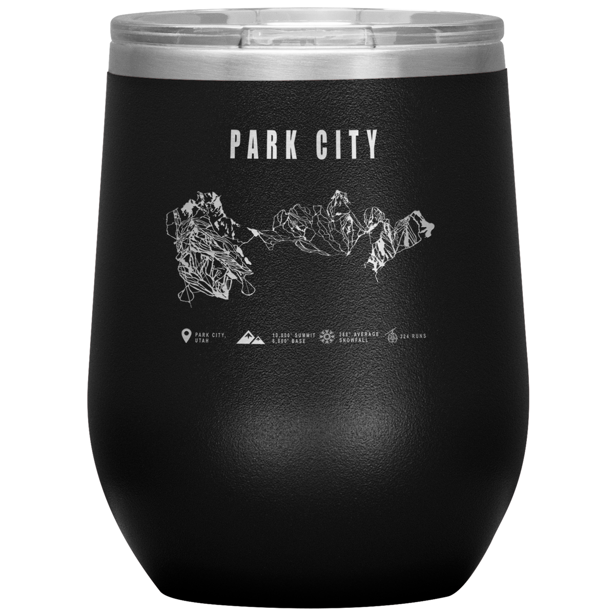 Eagle Point,Utah Ski Trail Map Wine 12oz Tumbler