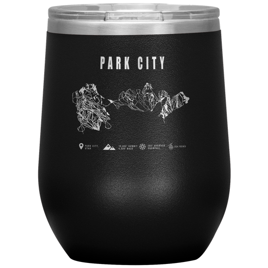Eagle Point,Utah Ski Trail Map Wine 12oz Tumbler - Powderaddicts