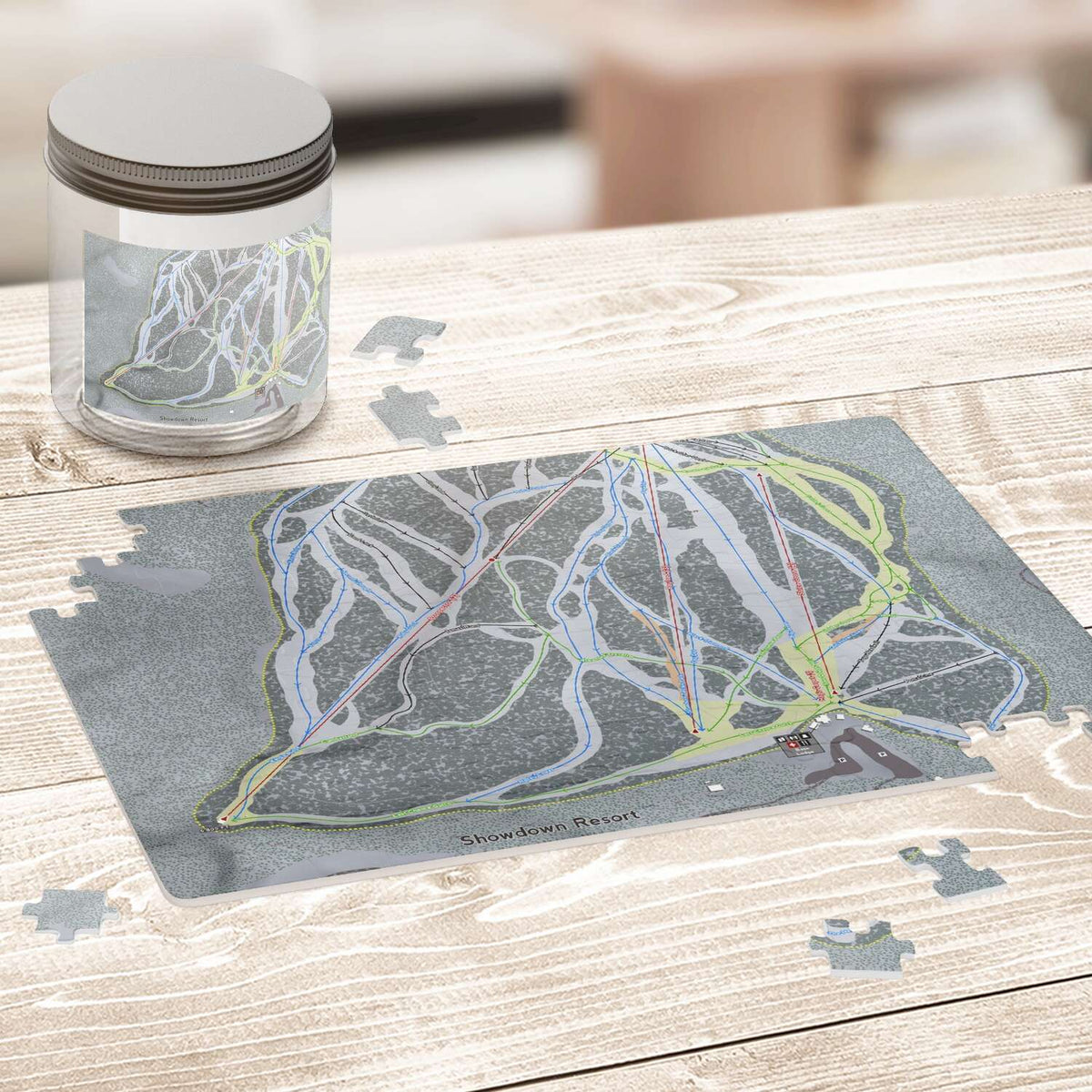 Showdown, Montana Ski Trail Map Puzzle - Powderaddicts