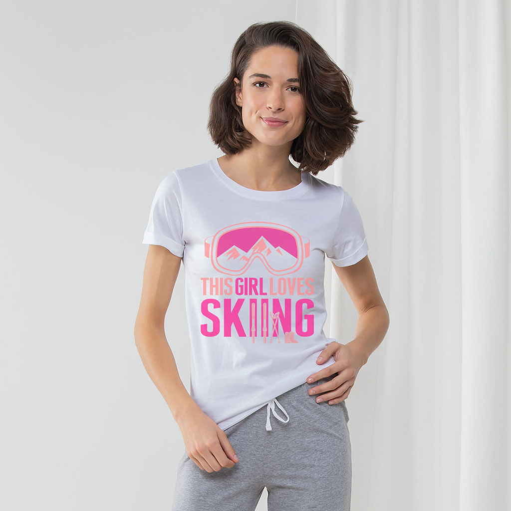 This Girl Loves Skiing Ride Like A Girl Pajama Set - Powderaddicts