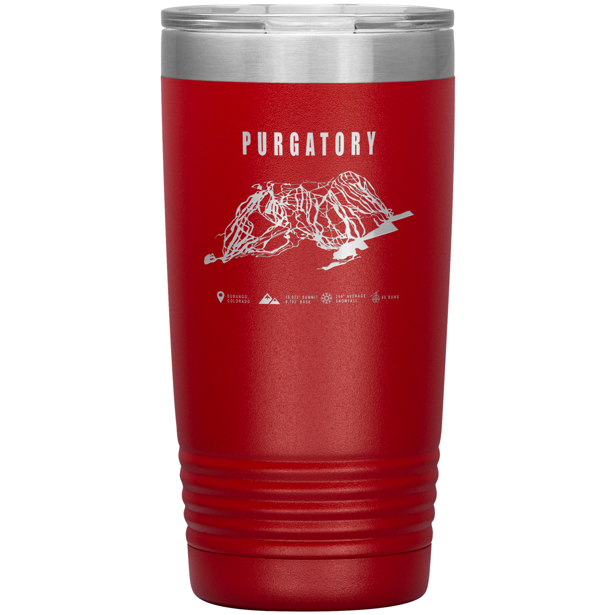Purgatory Colorado Ski Trail Map 20oz Tumbler - Powderaddicts