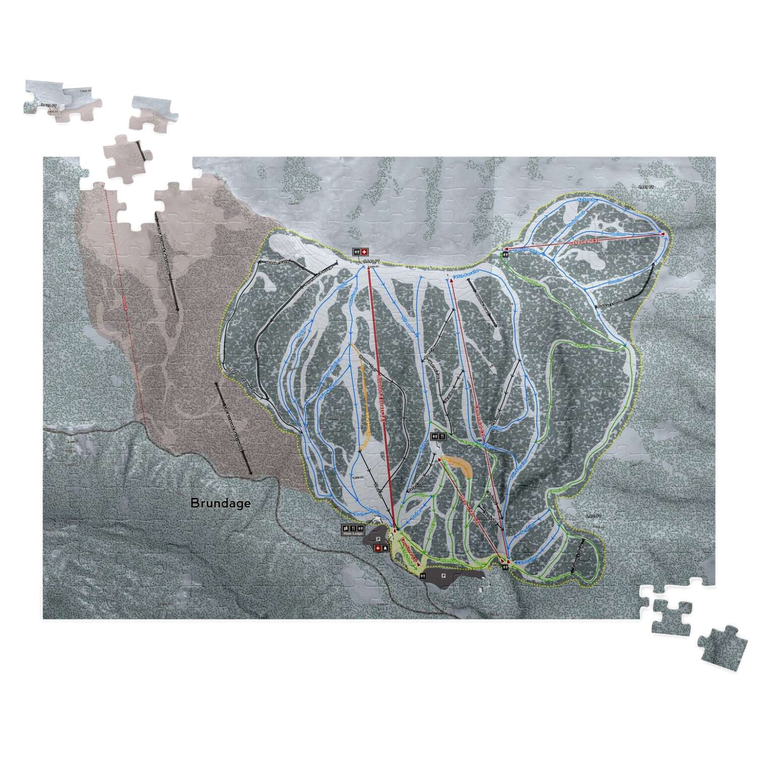 Brundage Idaho Ski Trail Map Puzzle - Powderaddicts
