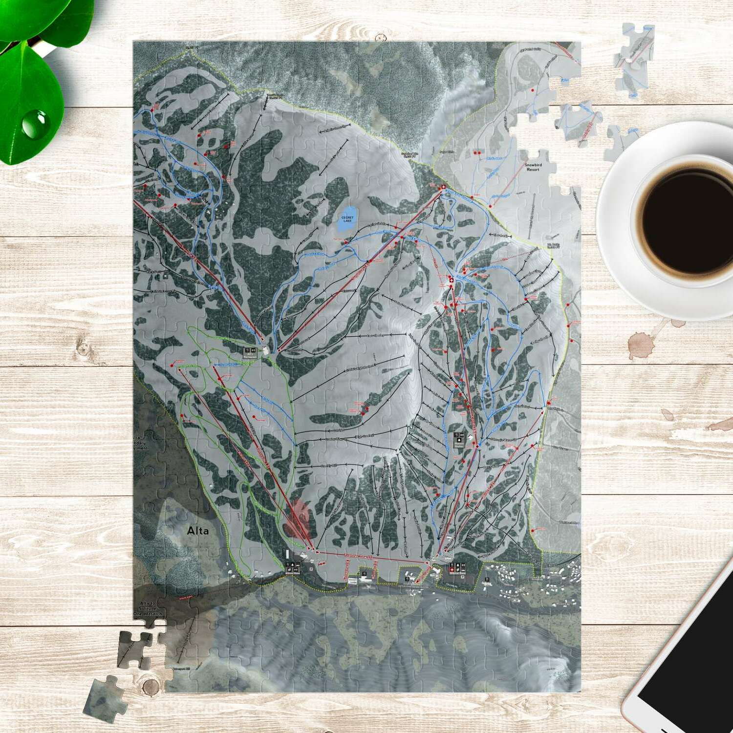 Alta, Utah Ski Trail Map Puzzle - Powderaddicts