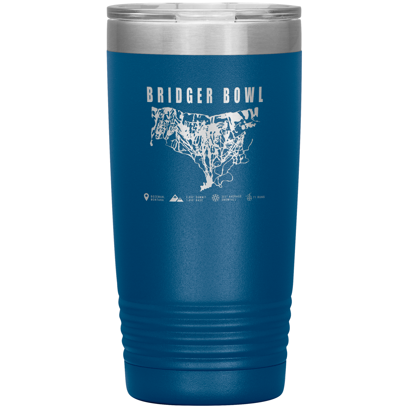 Bridger Bowl Montana Ski Trail Map 20oz Tumbler - Powderaddicts