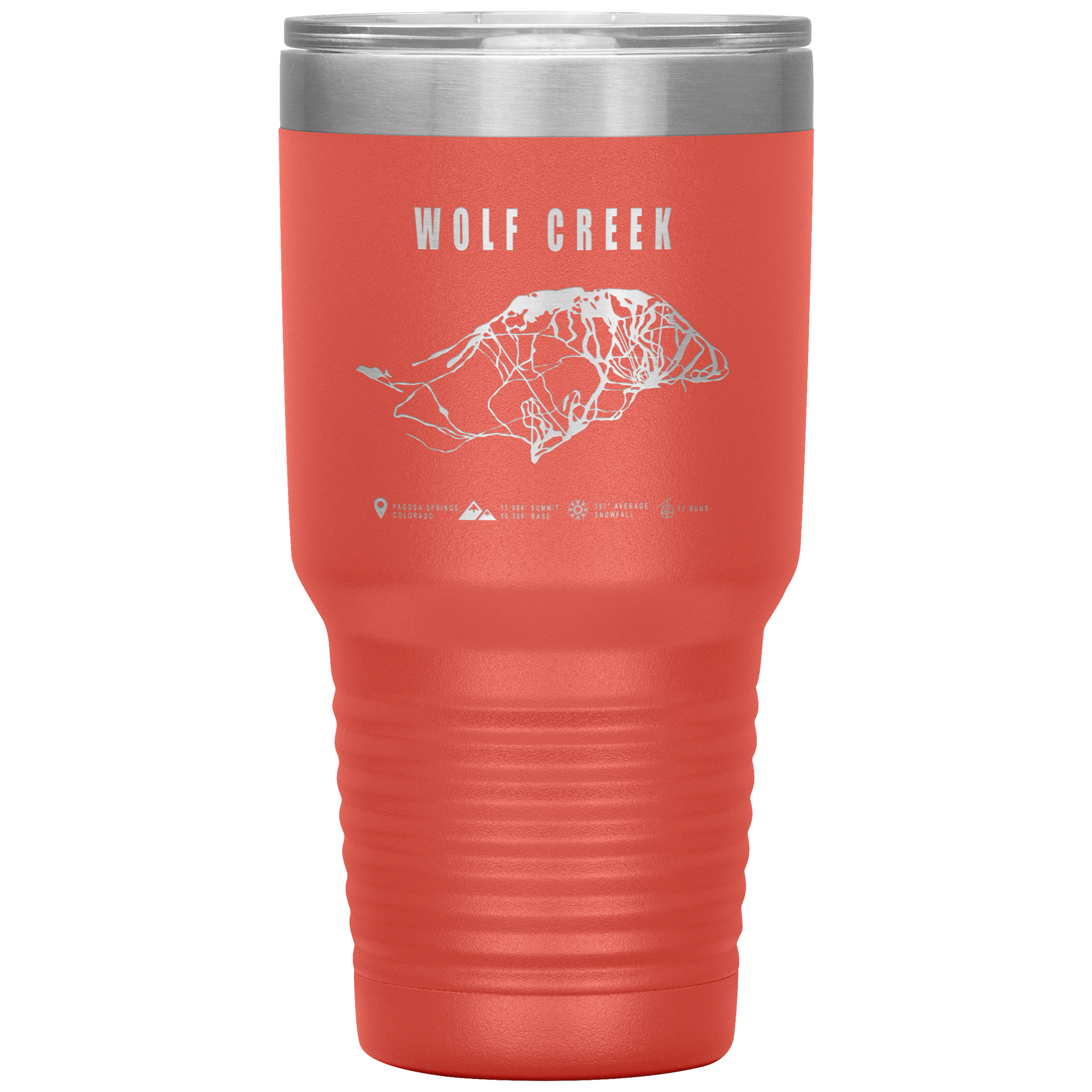 Wolf Creek Colorado Ski Trail Map 30oz Tumbler - Powderaddicts