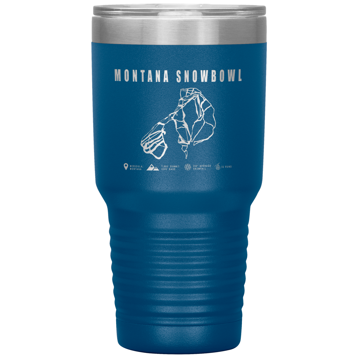Montana Snowbowl, Montana Ski Trail Map 30oz Tumbler - Powderaddicts