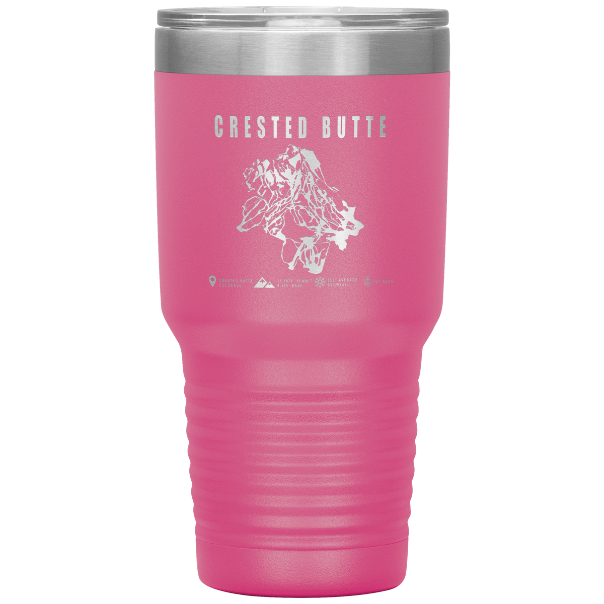 Crested Butte Colorado Ski Trail Map 30oz Tumbler - Powderaddicts