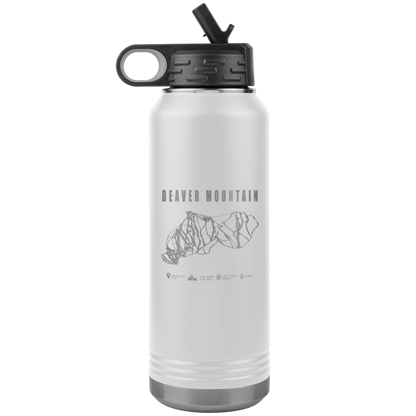 Brian Head,Utah Ski Trail Map 32oz Water Bottle Tumbler - Powderaddicts