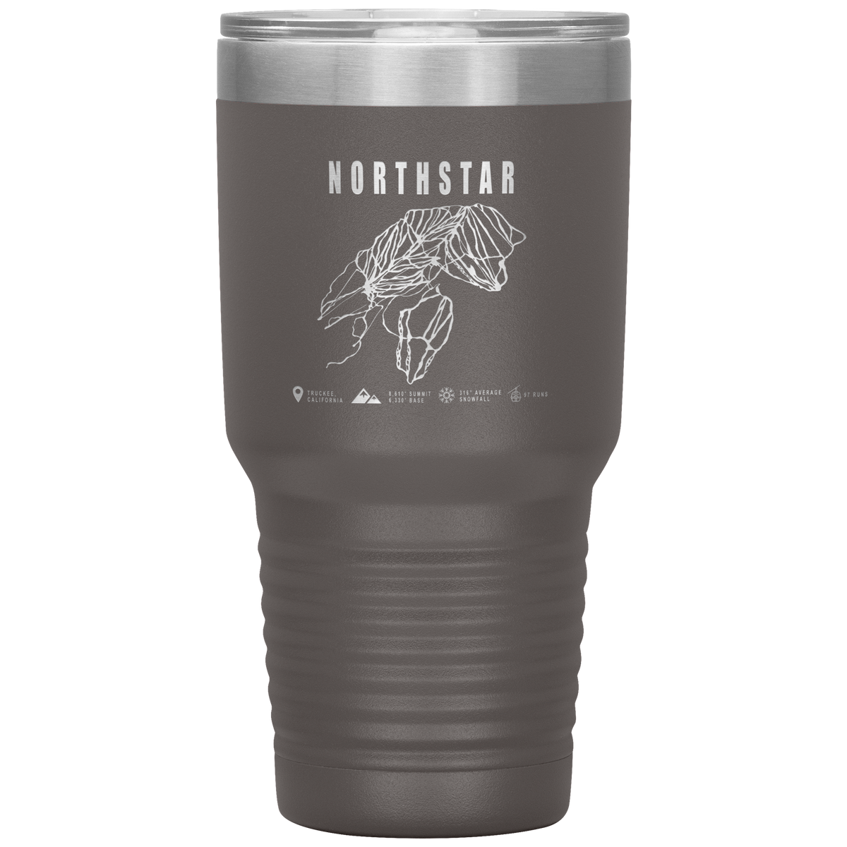 Northstar, California Ski Trail Map 30oz Tumbler - Powderaddicts