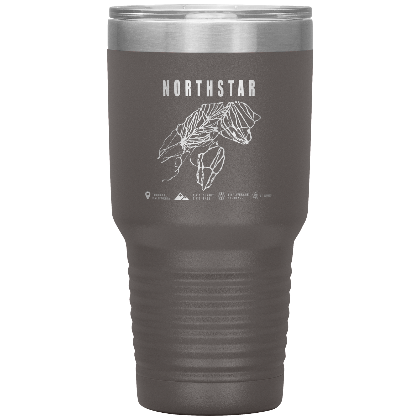 Northstar, California Ski Trail Map 30oz Tumbler - Powderaddicts