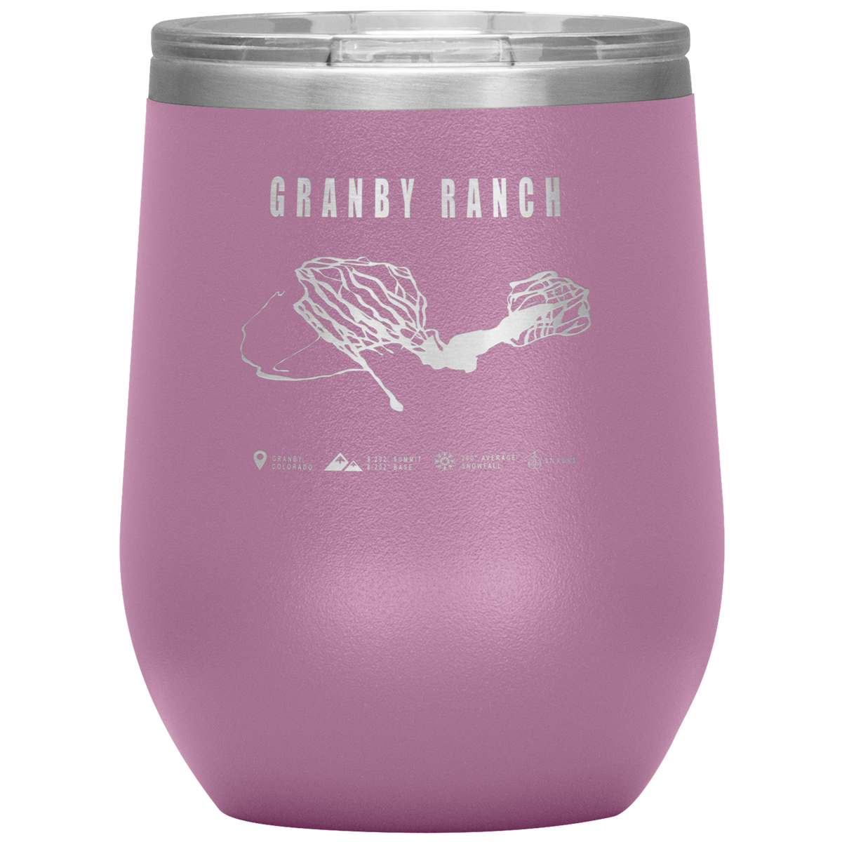 Granby Ranch Colorado Ski Trail Map Wine 12oz Tumbler - Powderaddicts