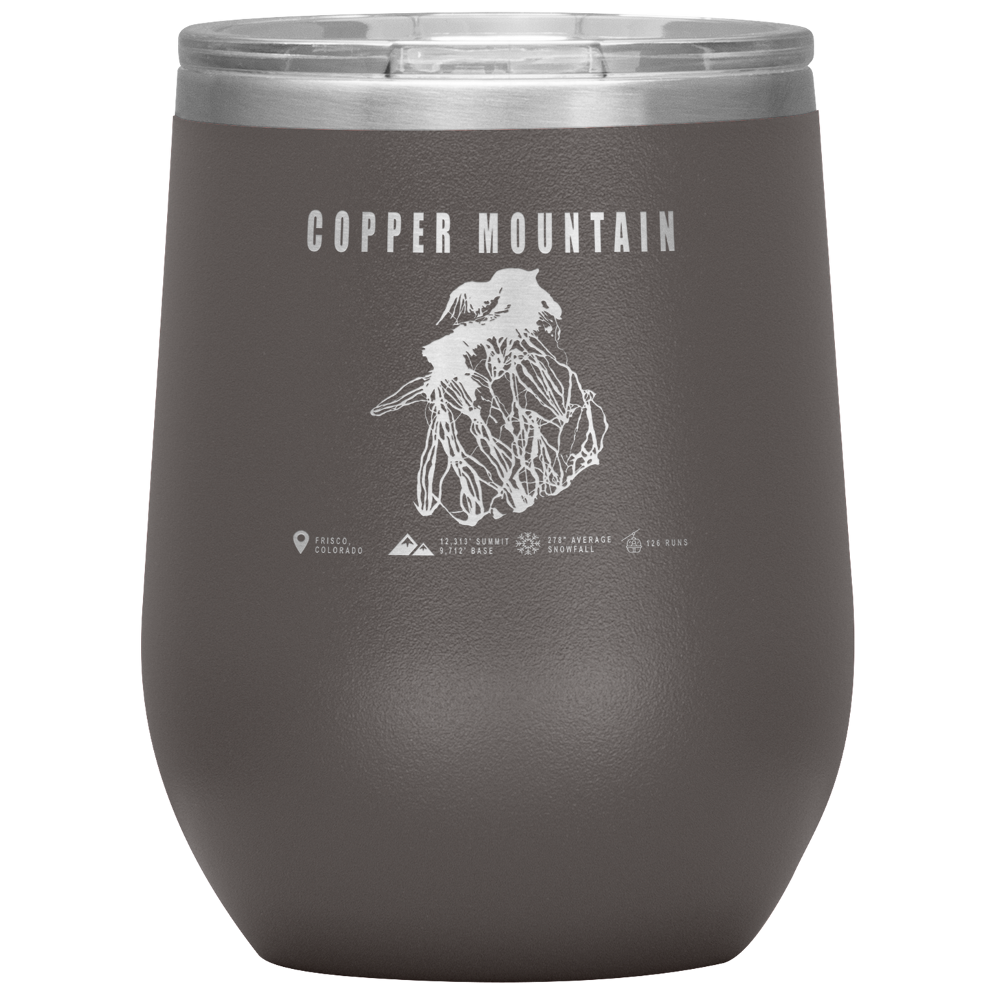 Copper Mountain Colorado Ski Trail Map Wine 12oz Tumbler - Powderaddicts