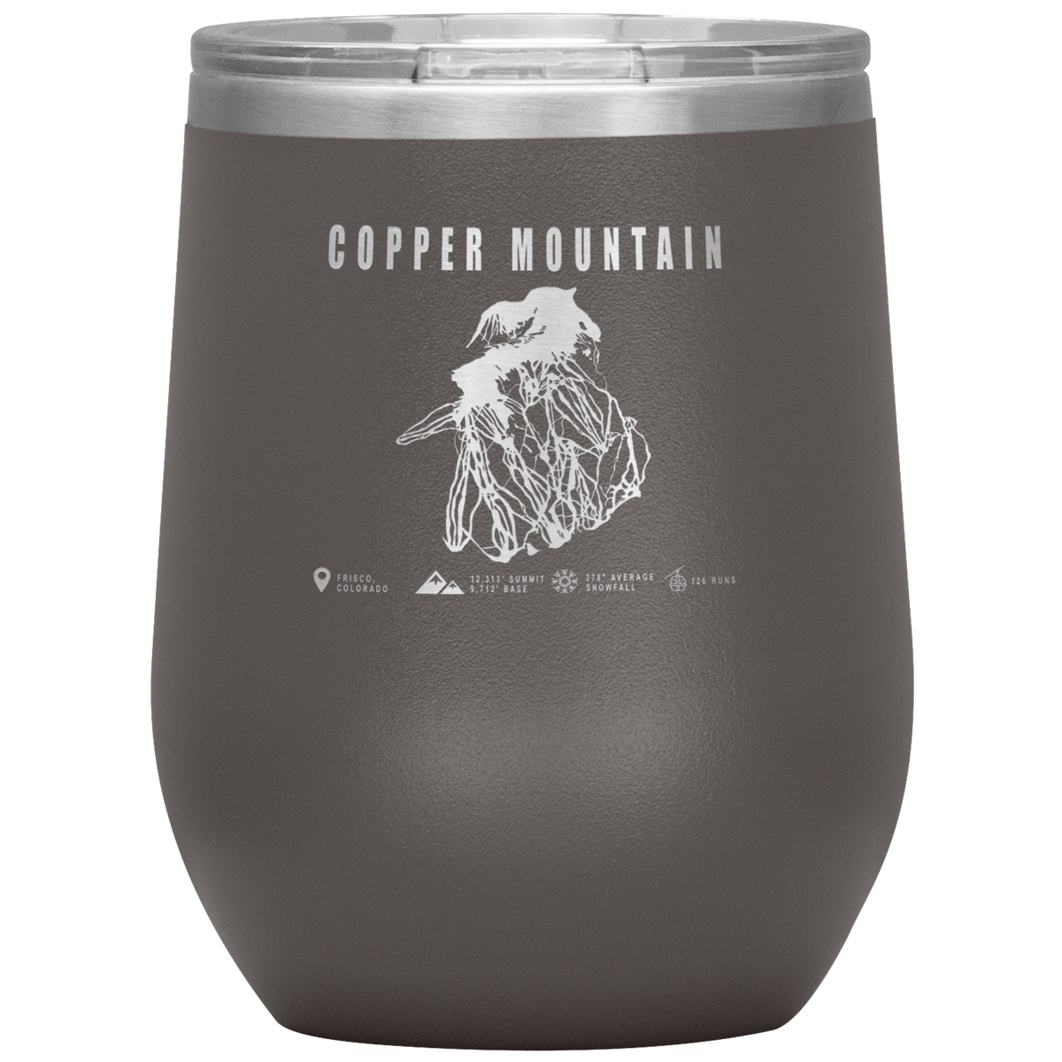 Copper Mountain Colorado Ski Trail Map Wine 12oz Tumbler - Powderaddicts