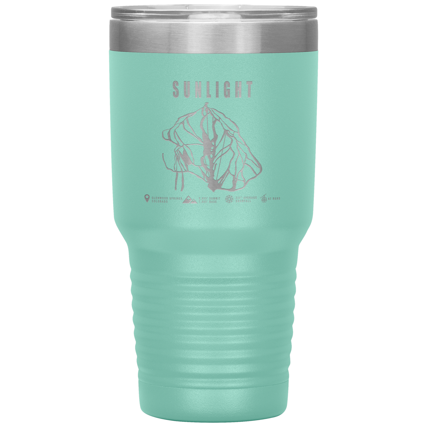 Sunlight Colorado Ski Trail Map 30oz Tumbler - Powderaddicts
