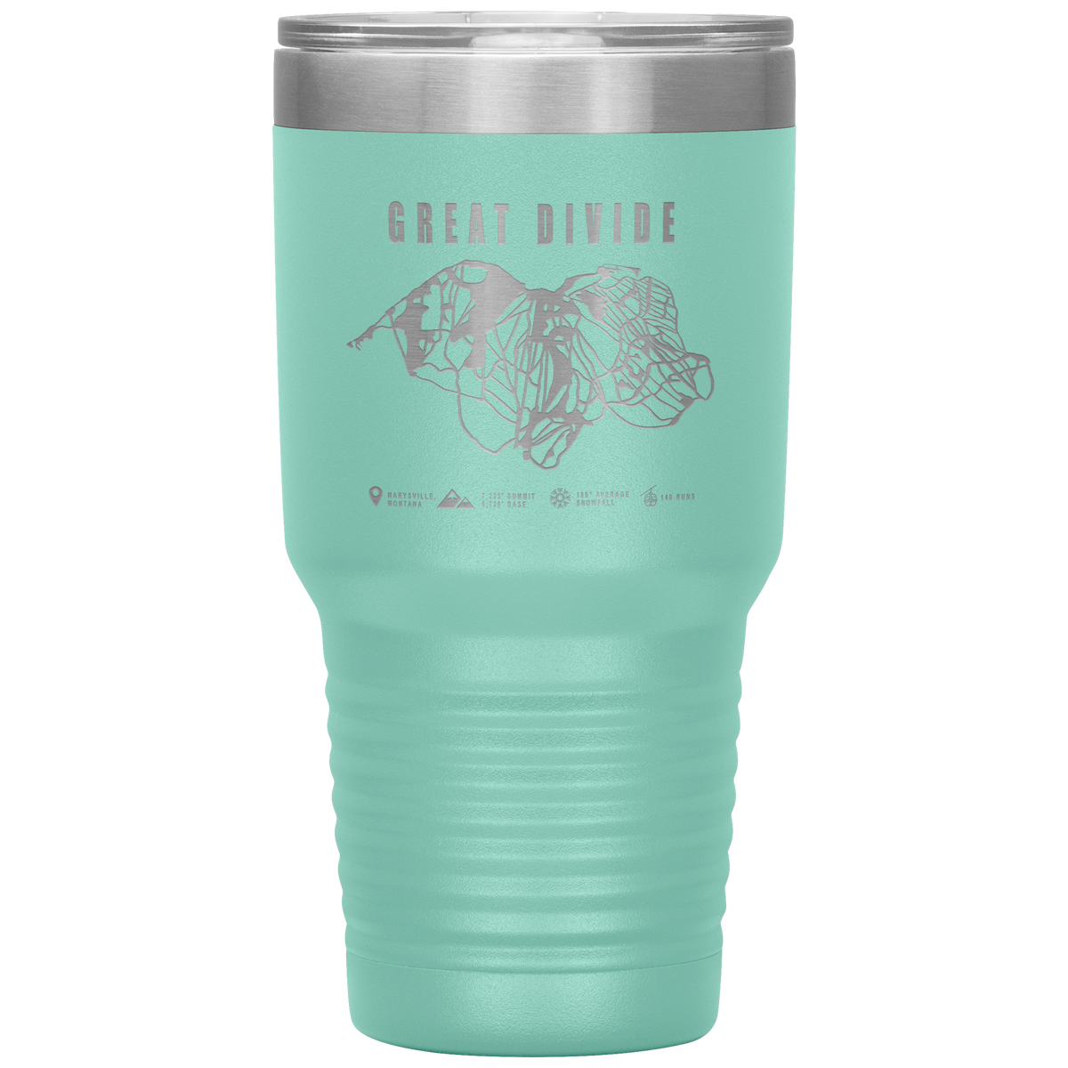 Great Divide Montana Ski Trail Map 30oz Tumbler - Powderaddicts
