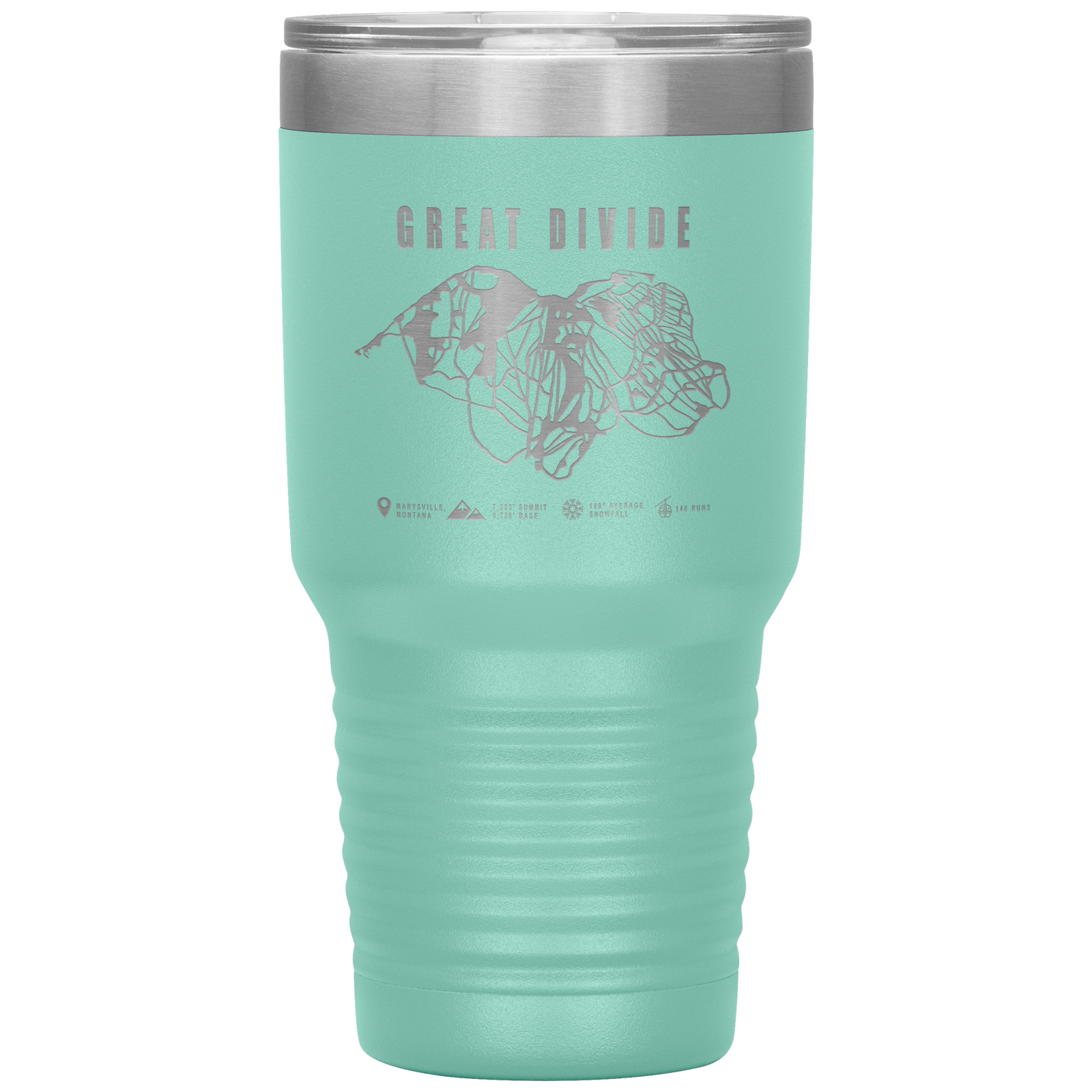 Great Divide Montana Ski Trail Map 30oz Tumbler - Powderaddicts