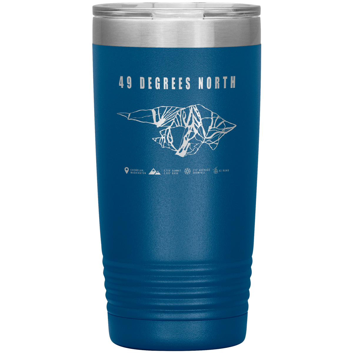 49 Degrees North, Washington Ski Trail Map 20oz Tumbler - Powderaddicts