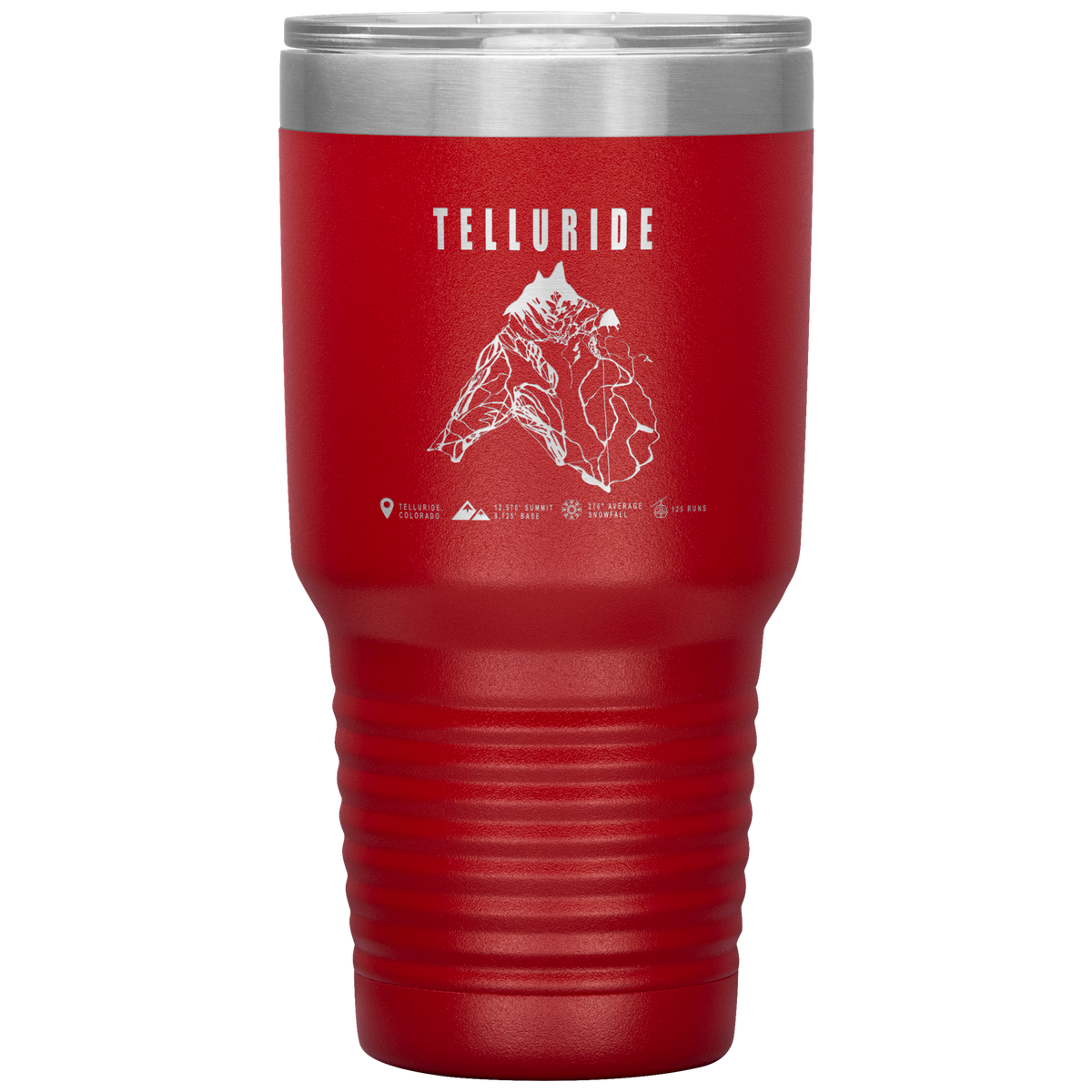 Telluride Colorado Ski Trail Map 30oz Tumbler - Powderaddicts