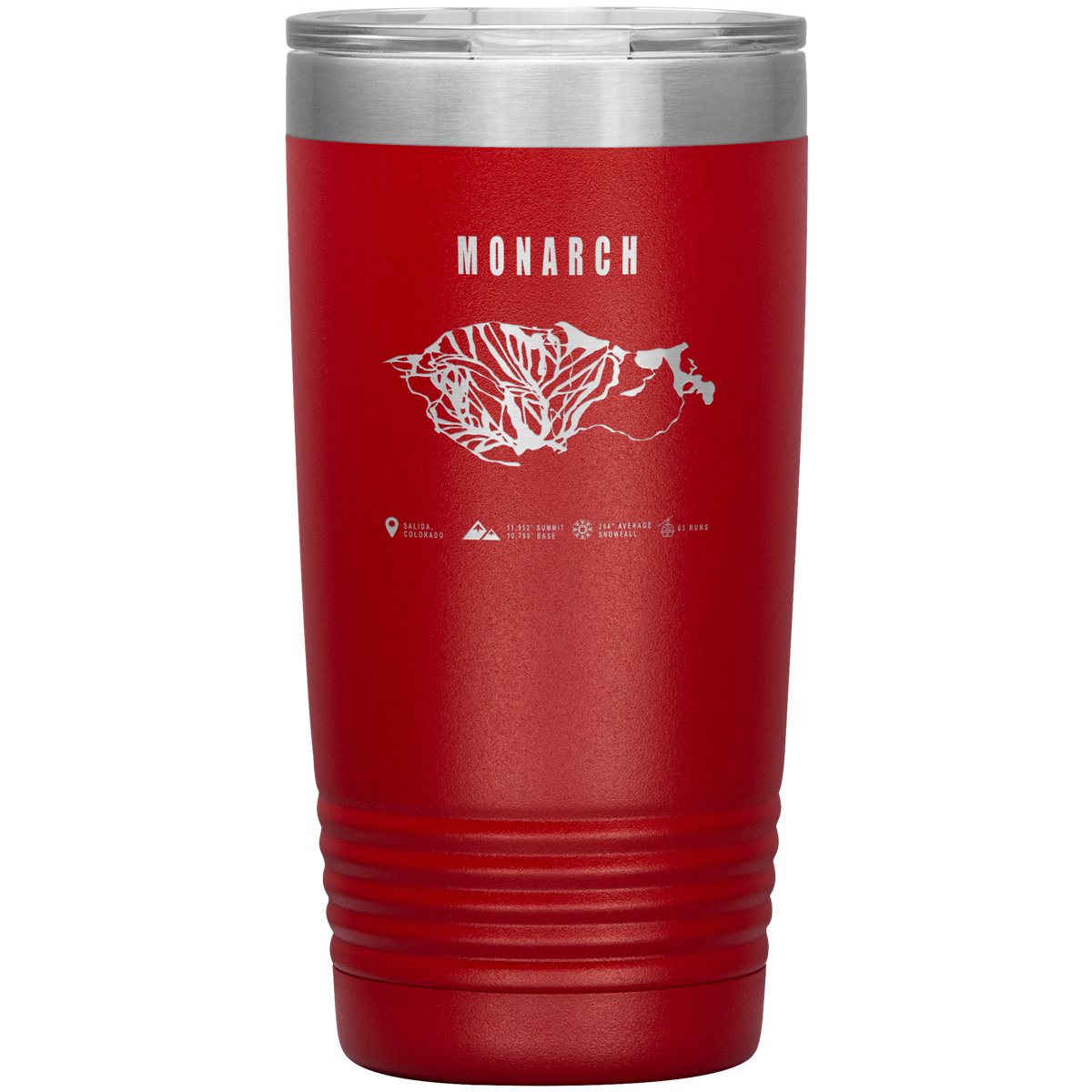 Monarch Colorado Ski Trail Map 20oz Tumbler - Powderaddicts