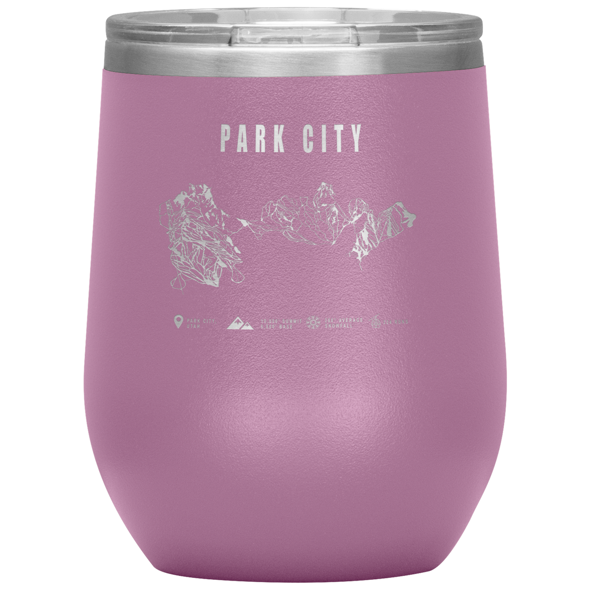 Eagle Point,Utah Ski Trail Map Wine 12oz Tumbler - Powderaddicts